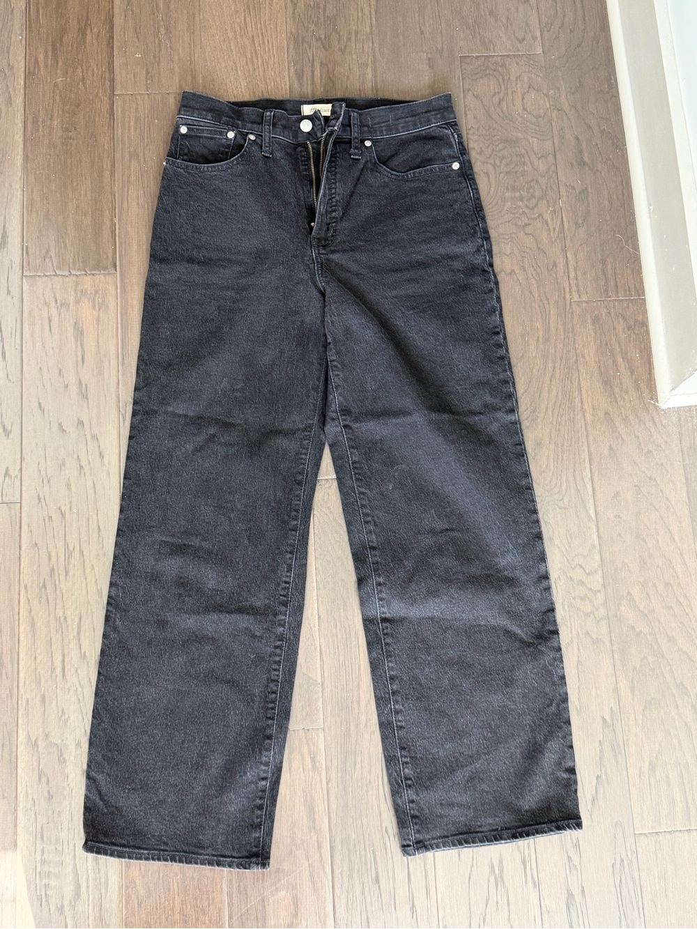 Black Wide Leg Madewell Perfect Vintage Jeans